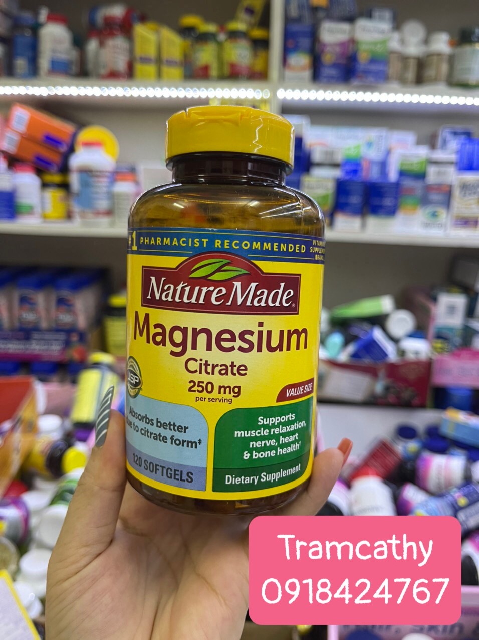 Viên uống bổ sung magie Nature Made Magnesium Citrate 250mg