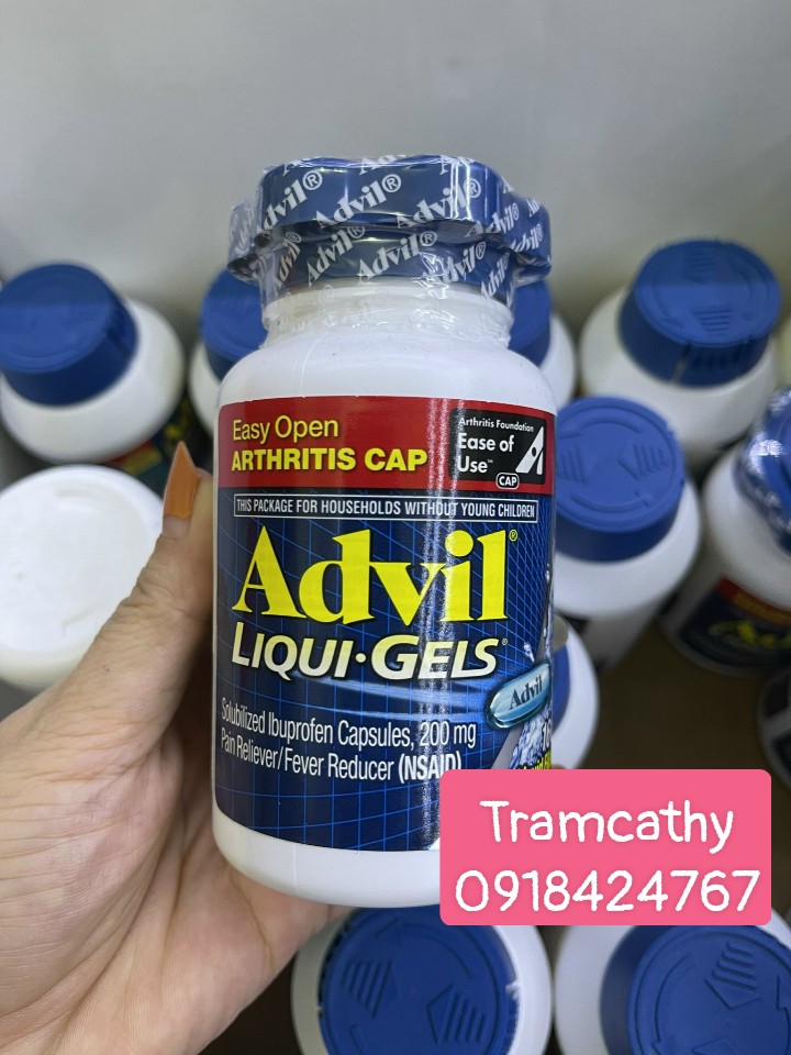 Viên uống giảm đau Advil Liqui Gels 200mg hộp160 viên của Mỹ