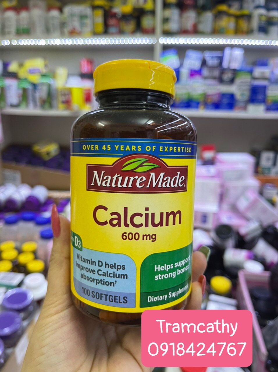 thuốc bổ sung Canxi Nature Made Calcium 600mg+D3