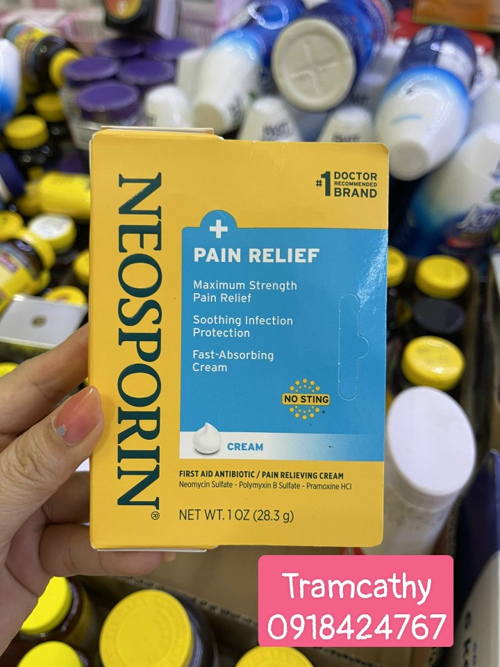 KEM MỠ KHÁNG SINH, TRỊ SẸO NEOSPORIN + Pain Relief Cream
