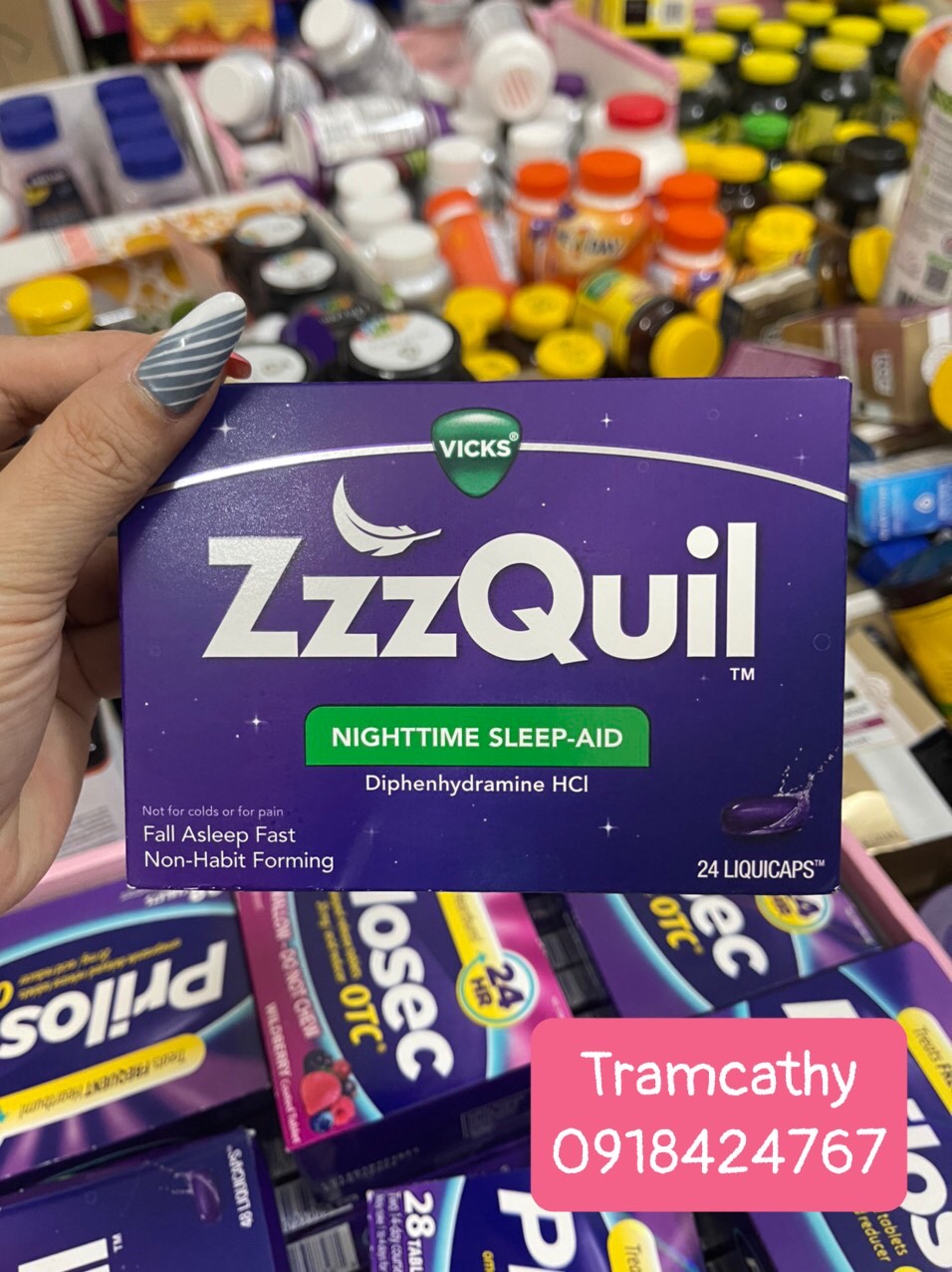 Viên uống ngủ ngon zzzquil nighttime sleep-aid 24 viên