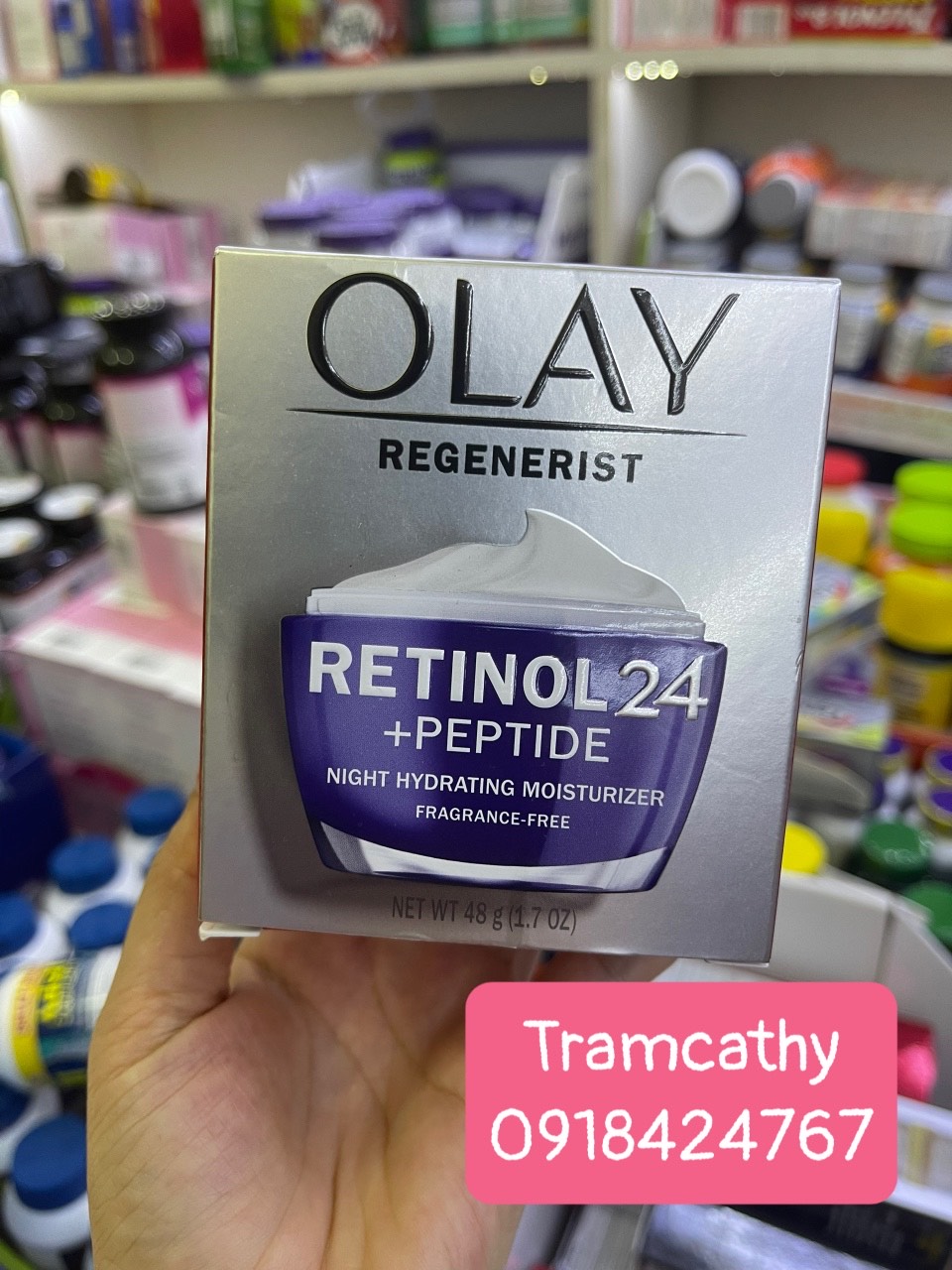 Kem Olay mỹ tái tạo da retinol peptide