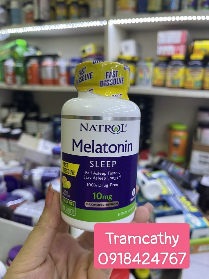 Viên ngậm hỗ trợ giấc ngủ Natrol Melatonin Sleep 10mg của Mỹ