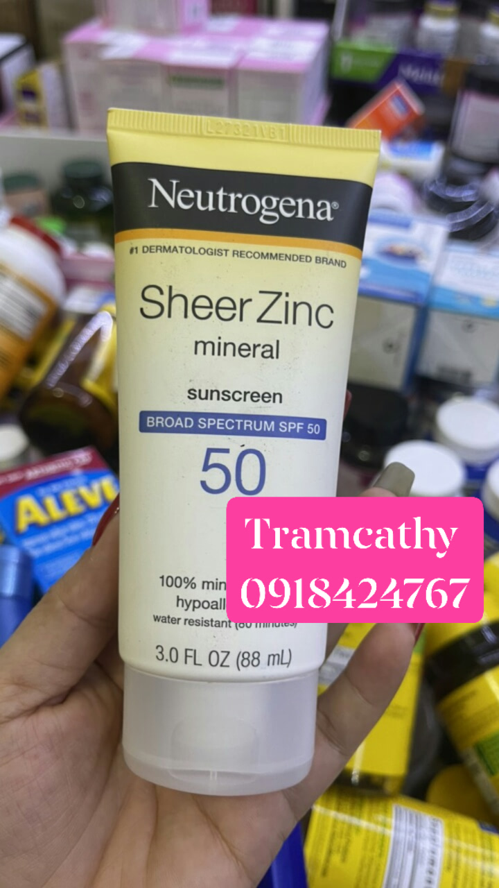 Kem chống nắng Neutrogena Sheer ZinC Mineral SPF 50 
