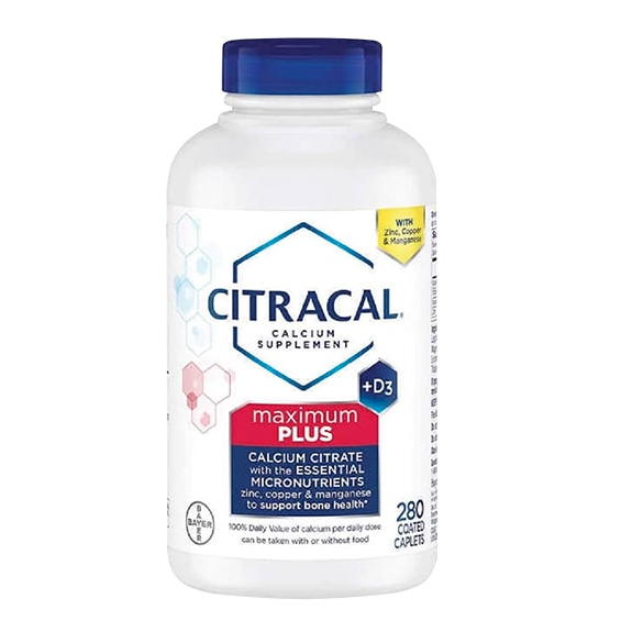 Hỗ trợ xương khớp Viên uống bổ sung canxi Citracal Calcium Maximum Plus 280 viên