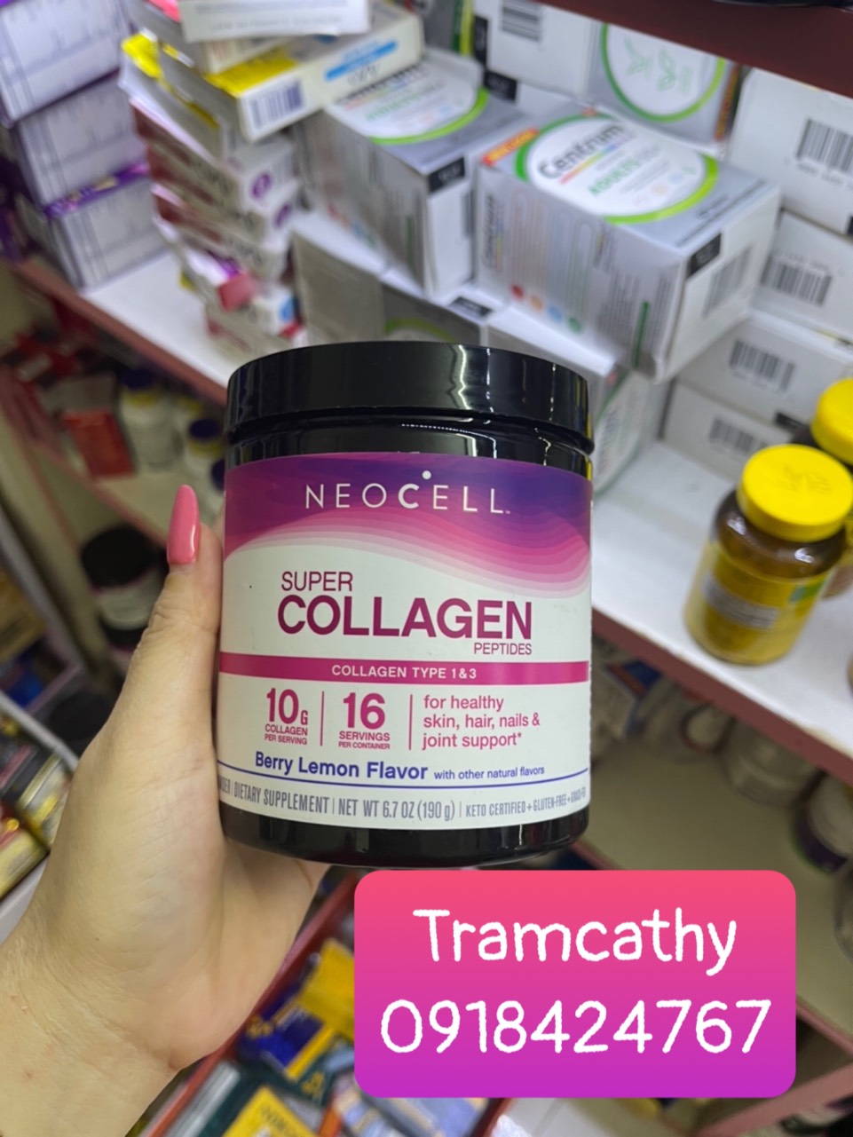 Bột collagen neocell vị dâu 196g