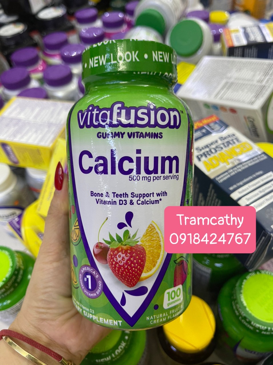 Kẹo dẻo Vitafusion Calcium bổ sung canxi 500mg 100 viên