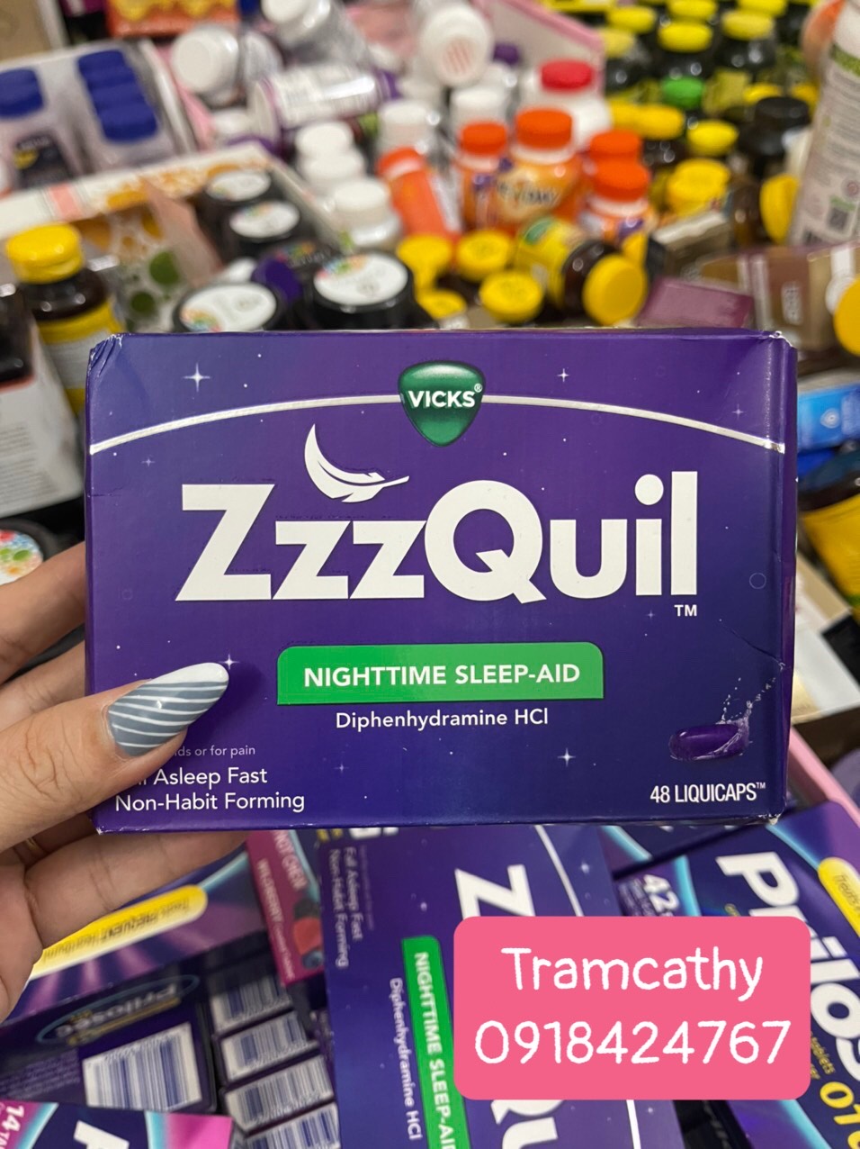 Viên uống ngủ ngon zzzquil nighttime sleep-aid 48 viên