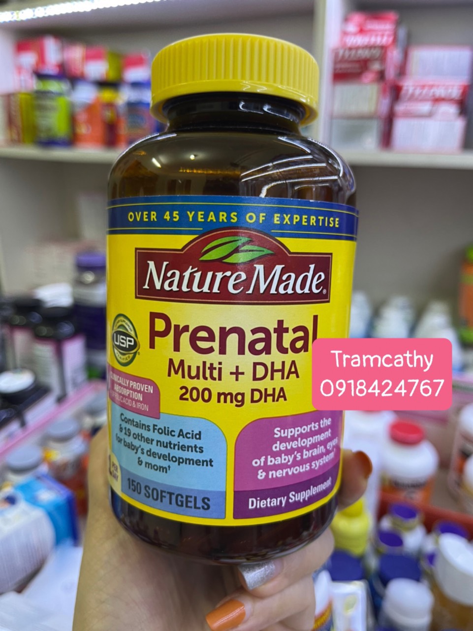 Nature Made Bổ Sung Vitamin Mẹ Bầu Prenatal Multi DHA 200mg 150 Viên