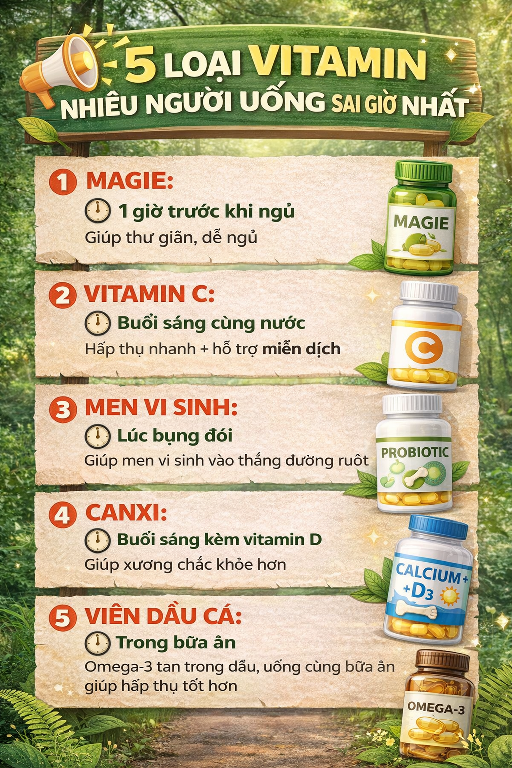 5 Loại vitamin nhiều người uống sai giờ nhất, hiệu quả giảm đáng kể