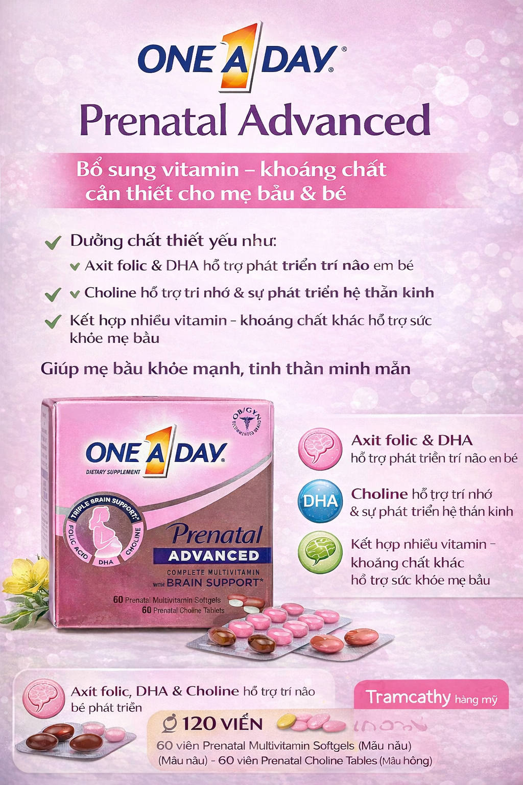 One A Day Prenatal Advanced có gì đặc biệt hơn so với nhiều vitamin bầu khác?