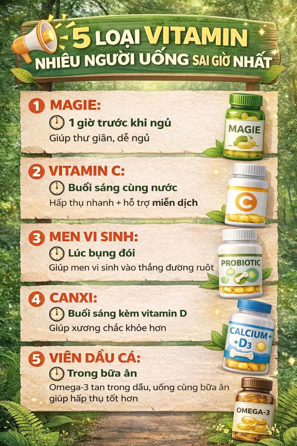 5 loại vitamin nhiều người uống sai giờ làm giảm hiệu quả