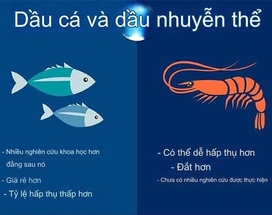 Sự khác nhau của Krill oil và Fish oil ,dầu nhuyễn thể và dầu cá