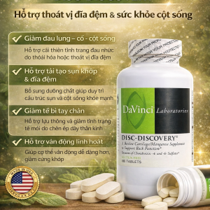  Review viên uống hỗ trợ cột sống DaVinci Disc Discovery 180 Tablets – Có tốt không?
