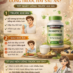 Men vi sinh uống trước hay sau ăn? Thời điểm đúng giúp tăng hiệu quả hấp thu