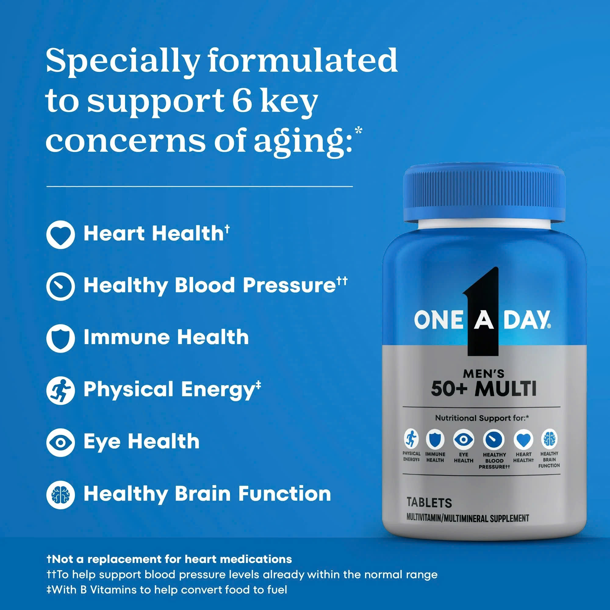 100 viên One A Day Men’s 50+ Multi – Hỗ trợ sức khỏe toàn diện cho nam giới trên 50 tuổi