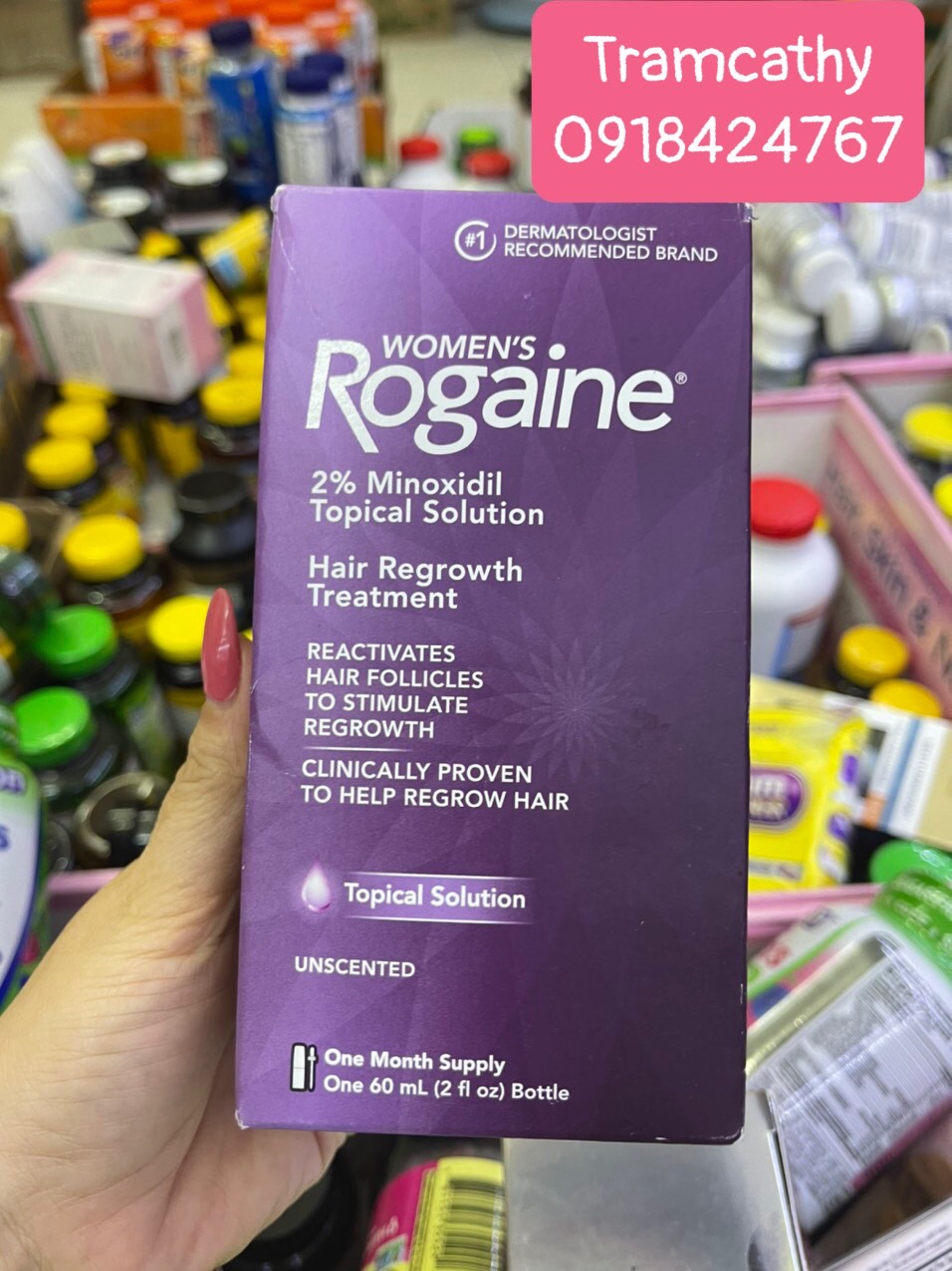 Thuốc mọc tóc nữ Rogaine 2% Minoxidil Topical Solution