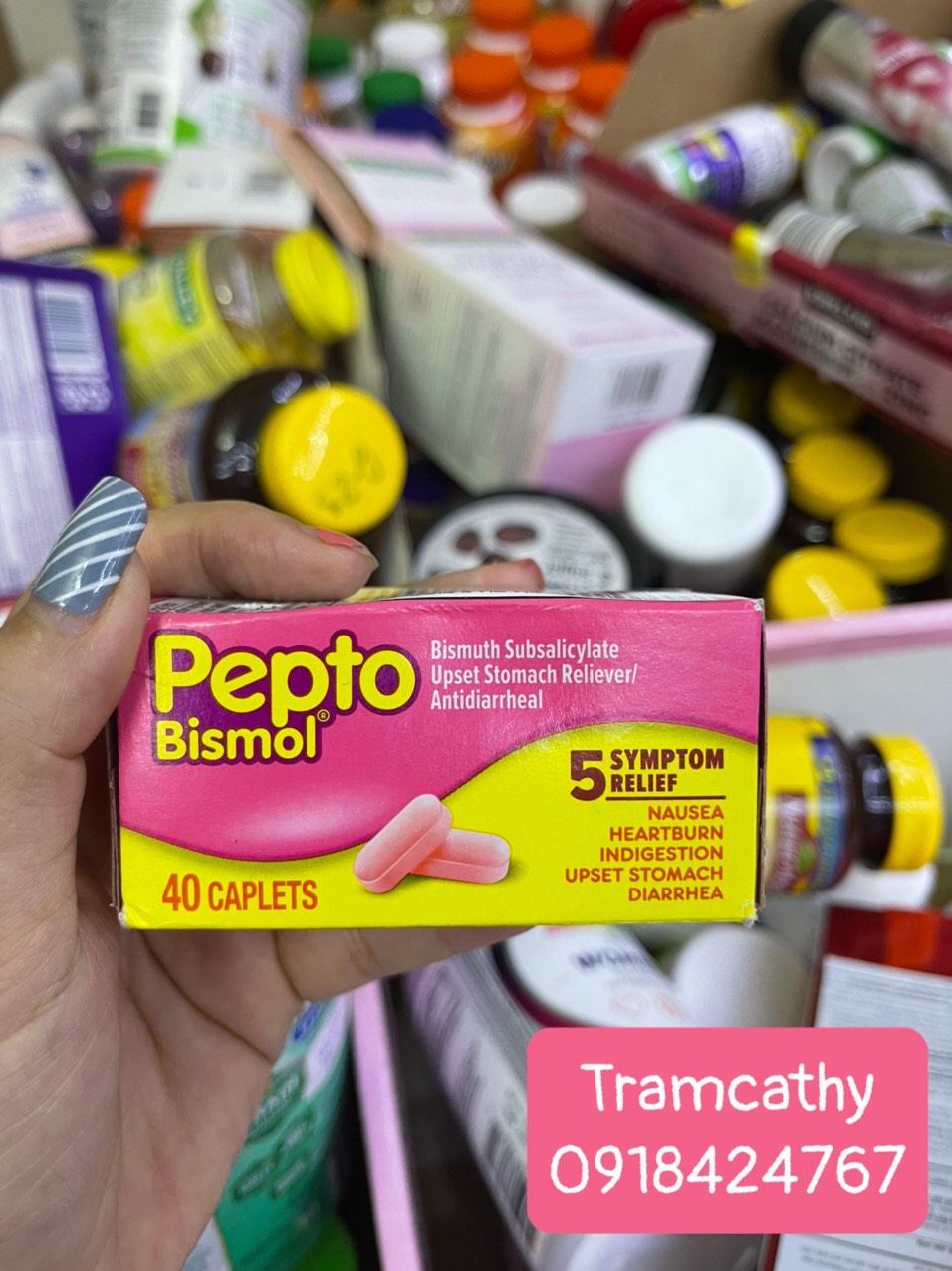40 viên Thuốc chuyên trị tiêu hóa dạ dày Pepto Bismol