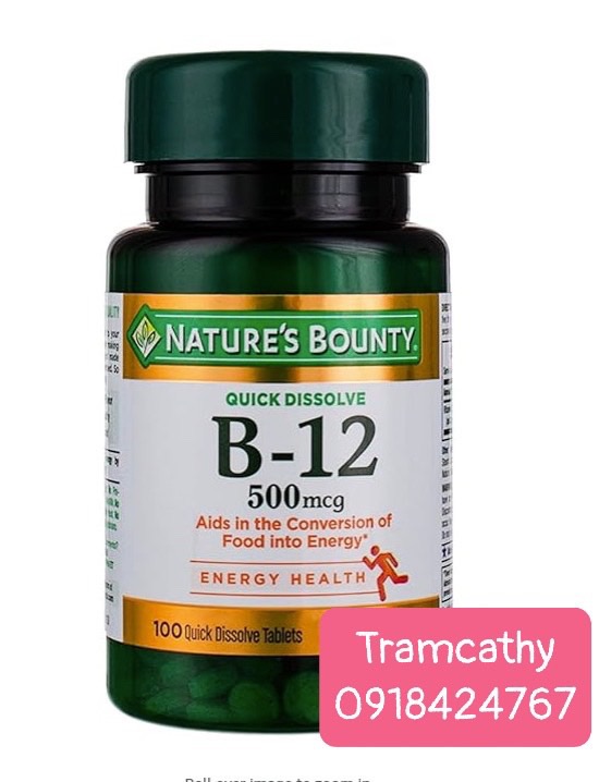 Viên uống B12 500mg của Nature Bouny 100 viên