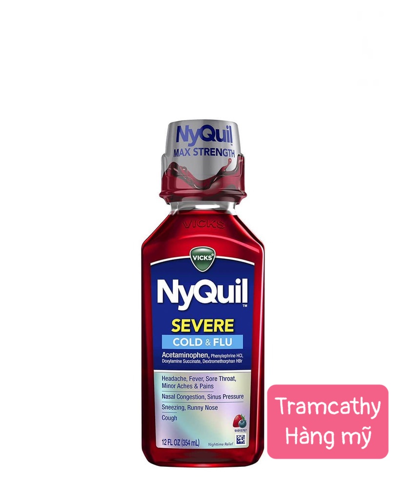 Siro giảm đau hạ sốt ban đêm Nyquil nyquil severe cold & flu
