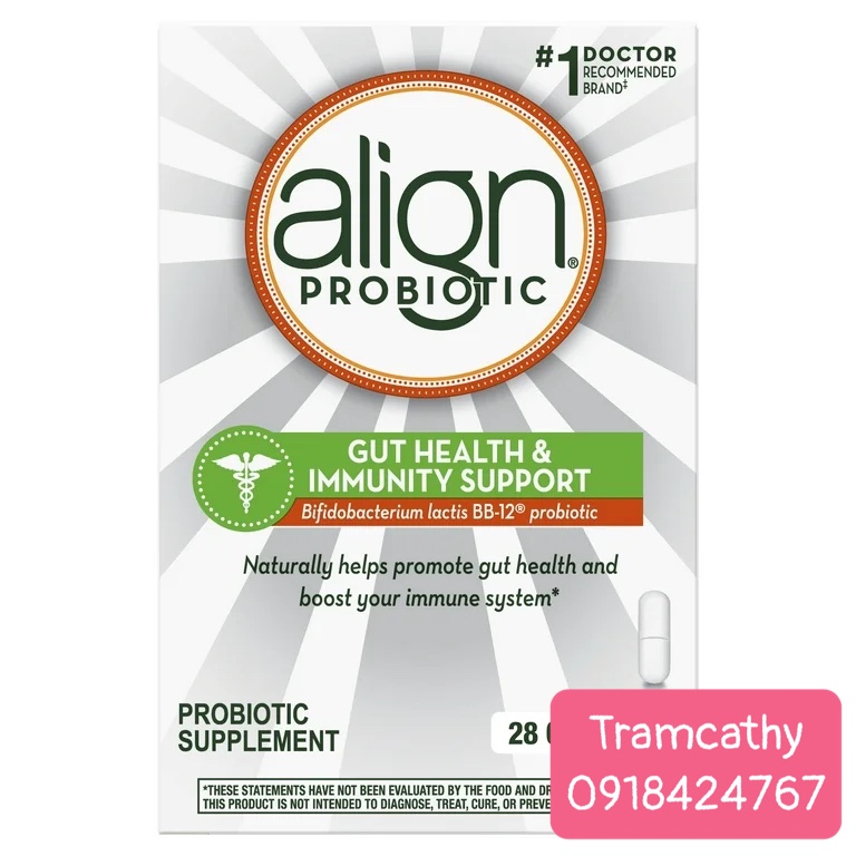 Viên uống hỗ trợ tiêu hóa Align Gut Health & Immunity Probiotic  28 viên