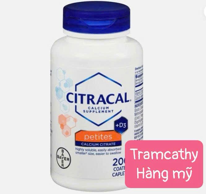 200 viên Citracal Petites +D3 Calcium Citrate – Viên uống bổ sung canxi và vitamin D3 hỗ trợ xương k