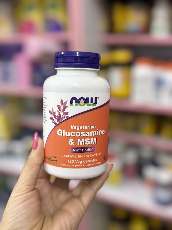 120 viên NOW Vegetarian Glucosamine & MSM 120 viên – Glucosamine thực vật hỗ trợ xương khớp cho ngườ