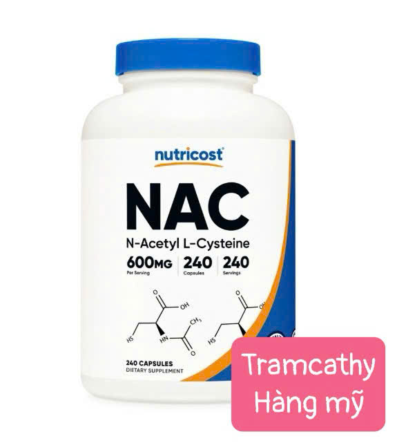 240 viên Nutricost NAC 600mg – Hỗ trợ giải độc gan, tăng cường hệ miễn dịch, bảo vệ phổi bổ gan