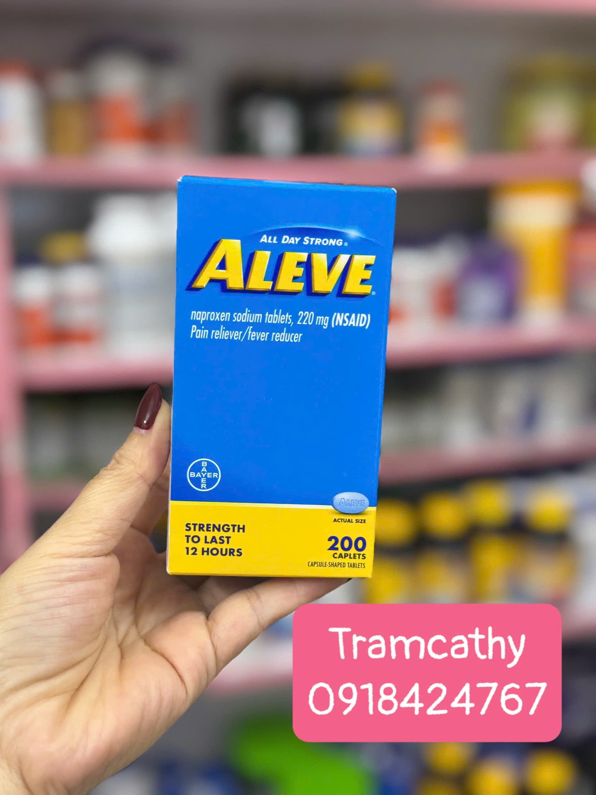 200 Viên Aleve Naproxen Sodium 220mg – Giảm đau, hạ sốt kéo dài 12 giờ 