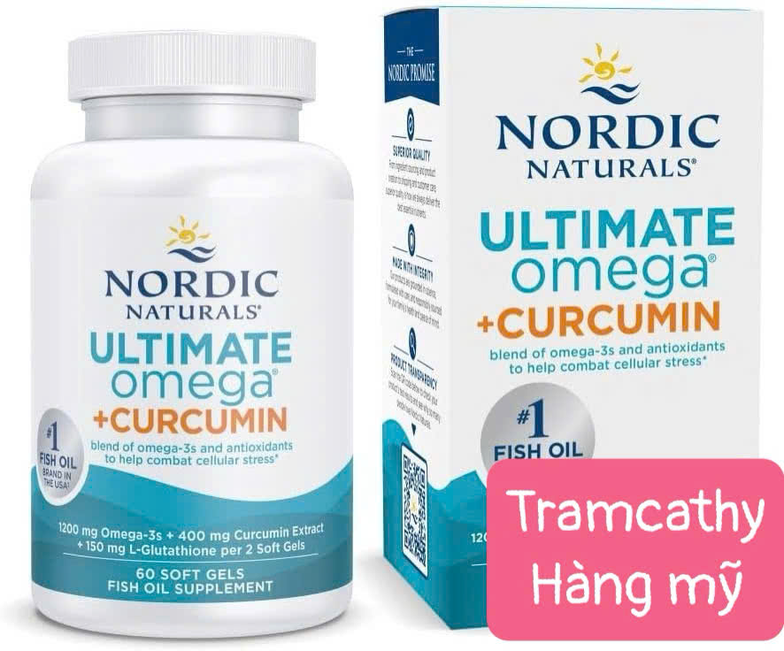 60 viên 1200mg Nordic Naturals Ultimate Omega + Curcumin 