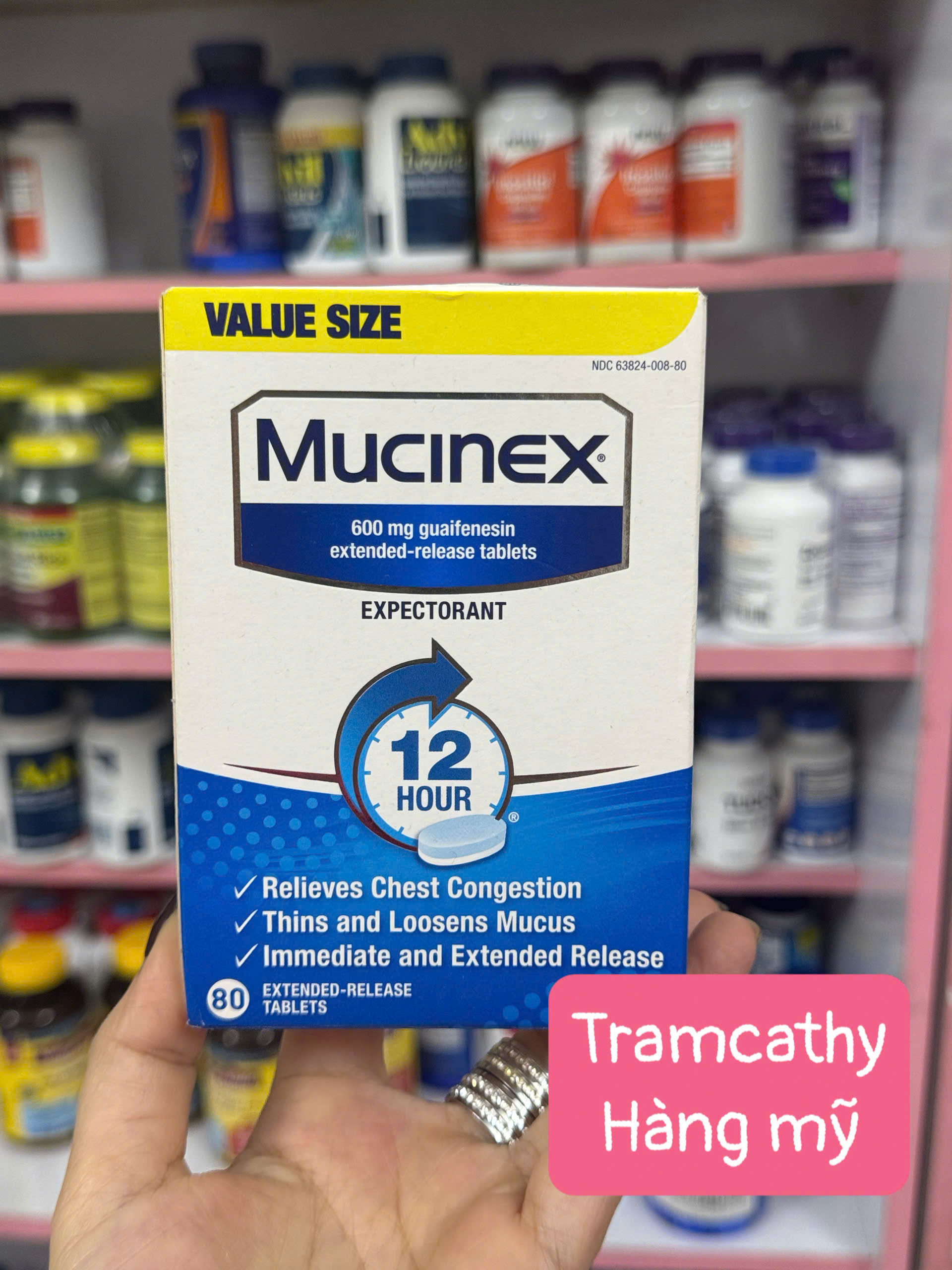 80 Viên 600 mg Mucinex giảm ho , đưòm
