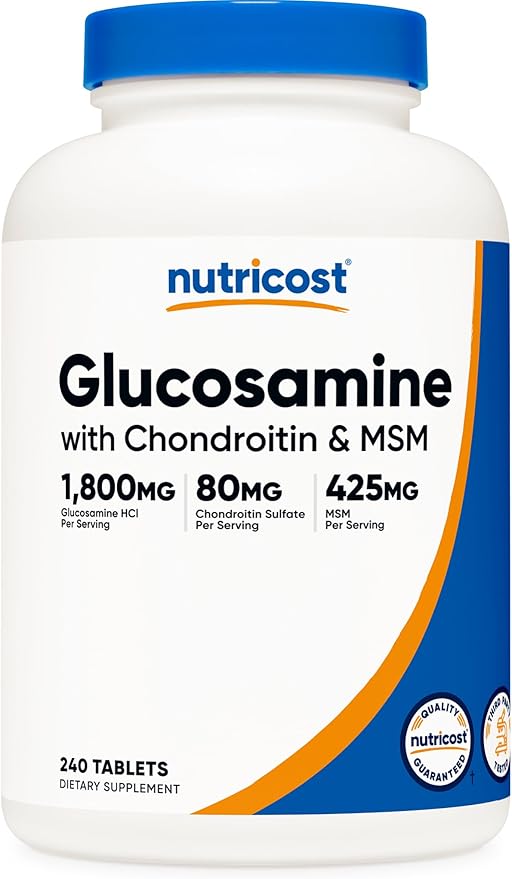 240 Viên Nutricost Glucosamine with Chondroitin & MSM 240 Tablets – Viên uống hỗ trợ xương khớp, giả