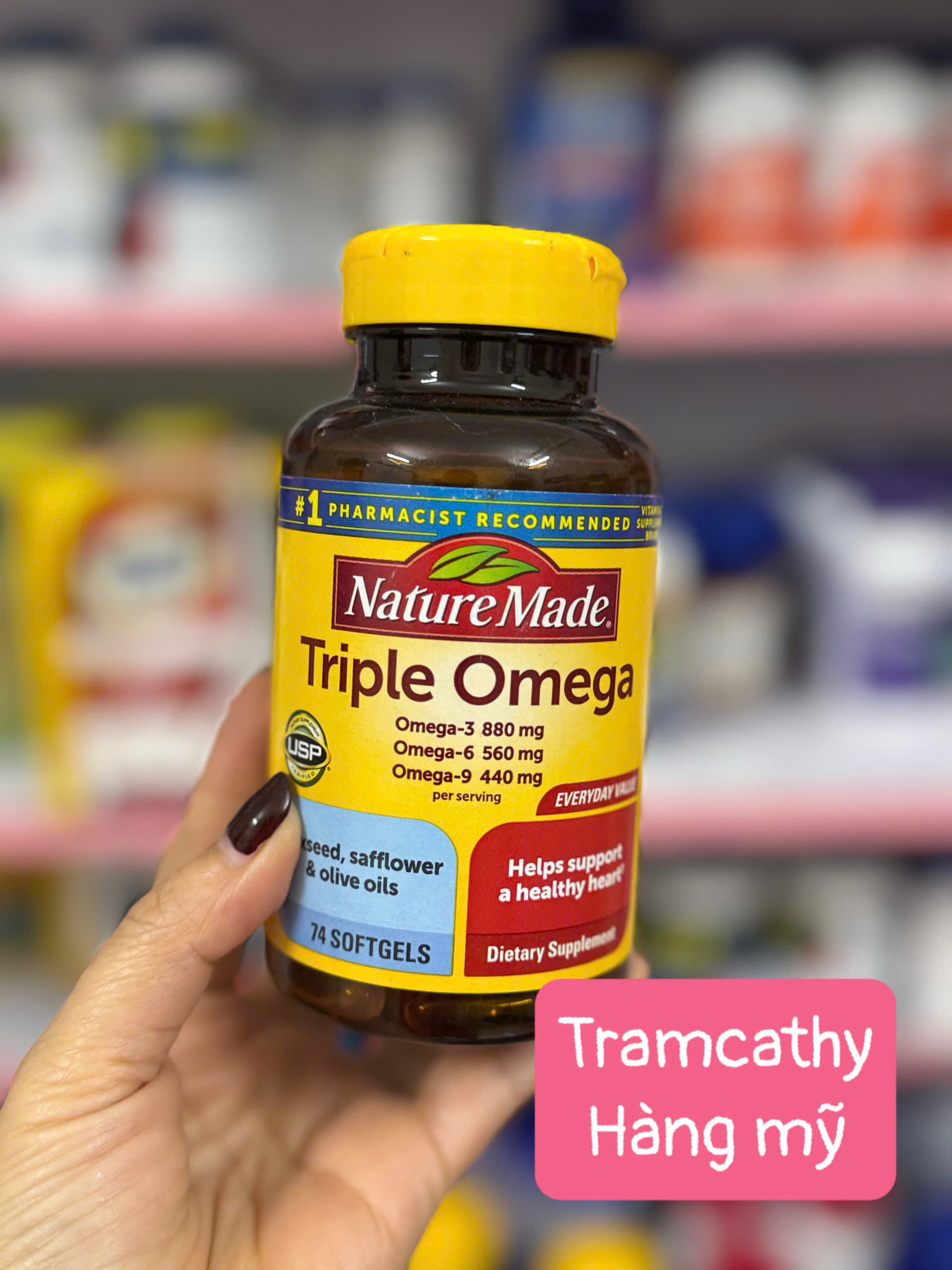 Nature Made Triple Omega 3-6-9 74 Viên – Hỗ Trợ Tim Mạch, Não Bộ Và Làn Da Khỏe Mạnh