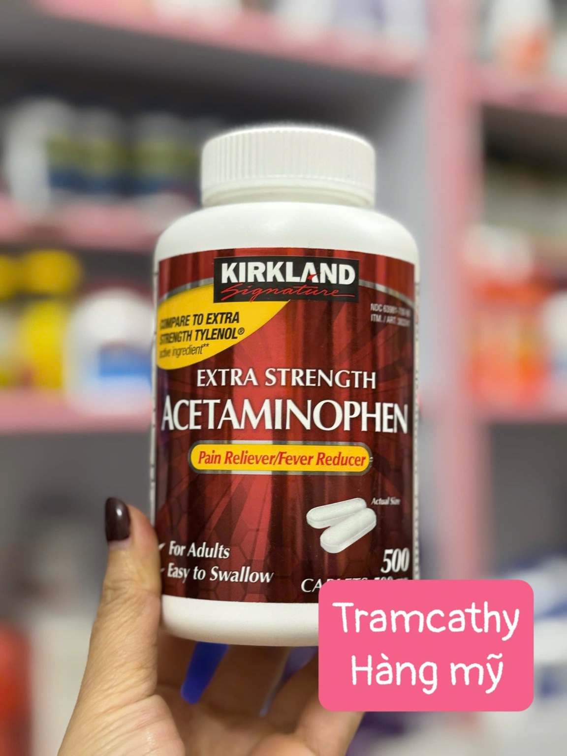 500 viên Kirkland Signature Extra Strength Acetaminophen 500 Viên – Giảm Đau, Hạ Sốt Nhanh, An Toàn 