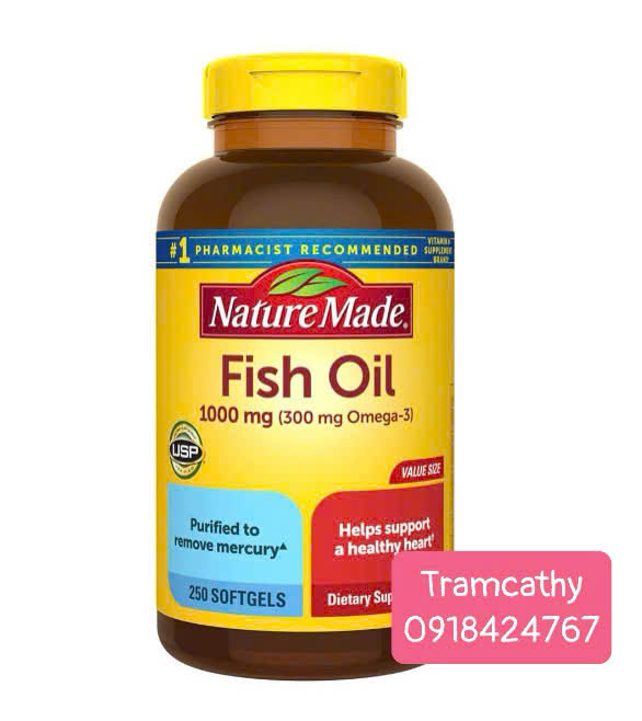 250 viên-Nature Made Fish Oil 1000 mg – Bí Quyết Bảo Vệ Sức Khỏe Tim Mạch Hiệu Quả