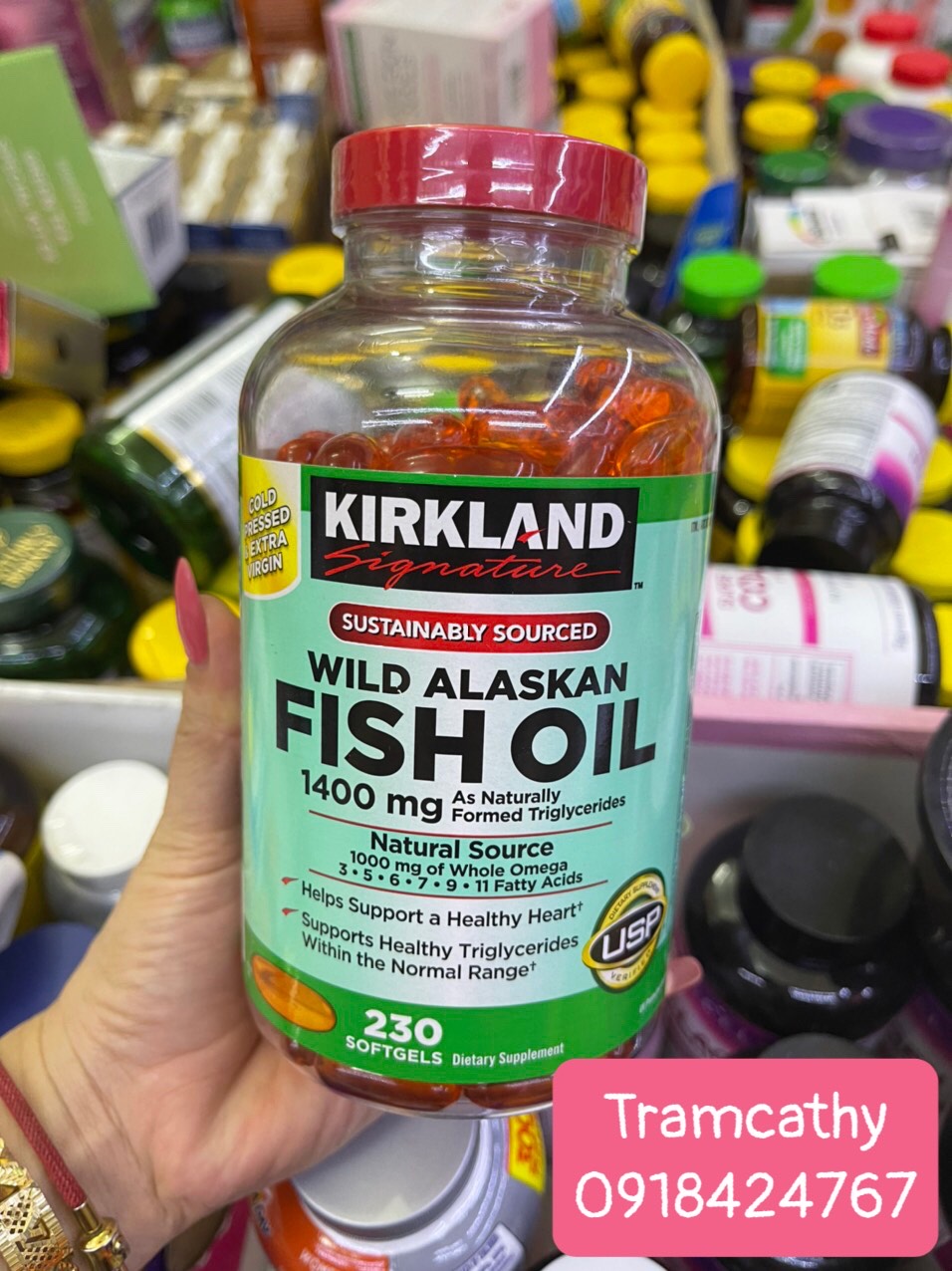 Viên uống Dầu Cá Alaska Kirkland Signature Wild Alaskan Fish Oil 1400 mg