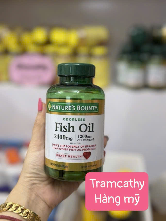 90 Viên Natures Bounty Fish Oil 2400mg – Hỗ Trợ Tim Mạch & Sức Khỏe Toàn Diện