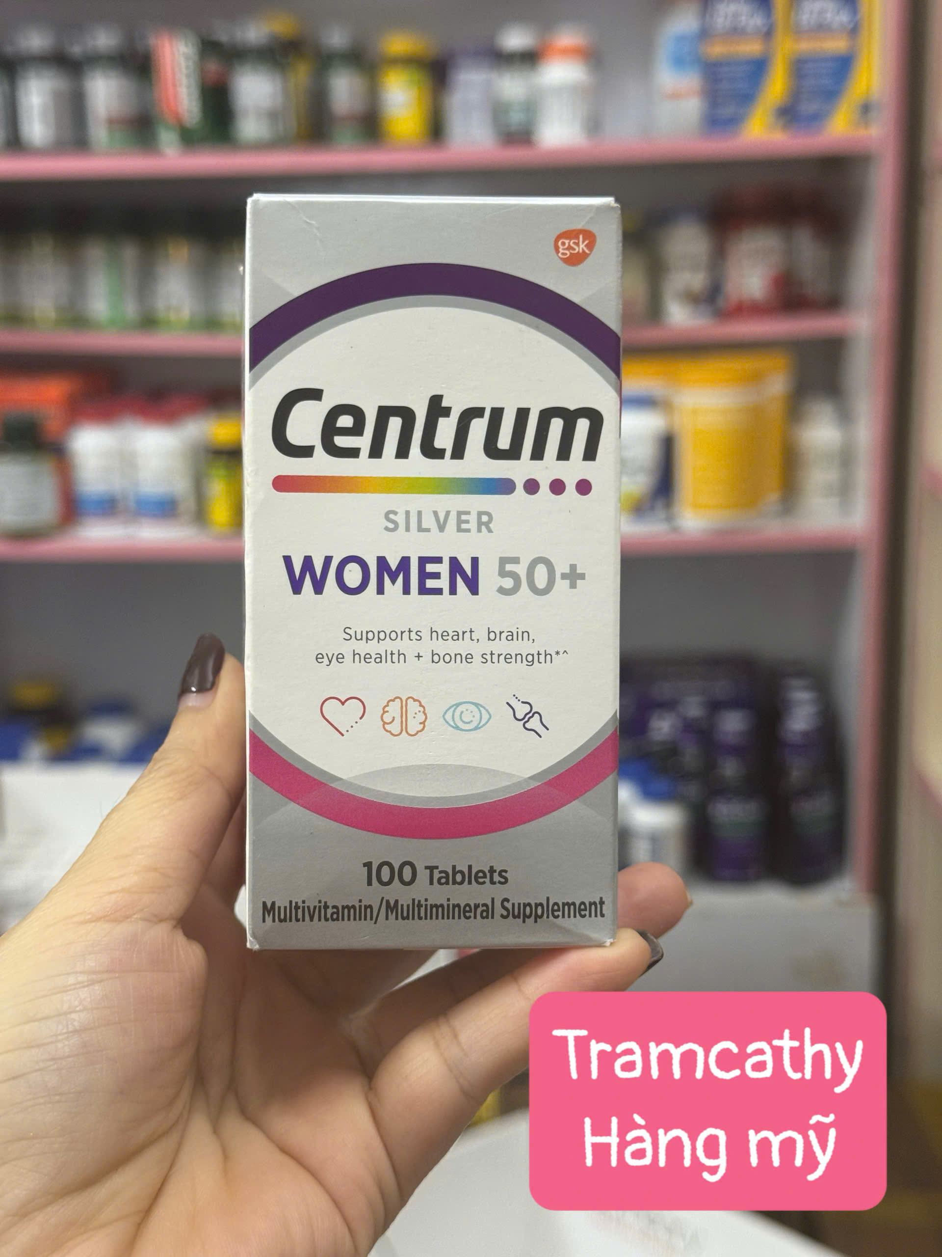 100 Viên Centrum Silver Women 50+ – Vitamin tổng hợp cho phụ nữ trên 50 tuổi, hỗ trợ tim mạch, xương