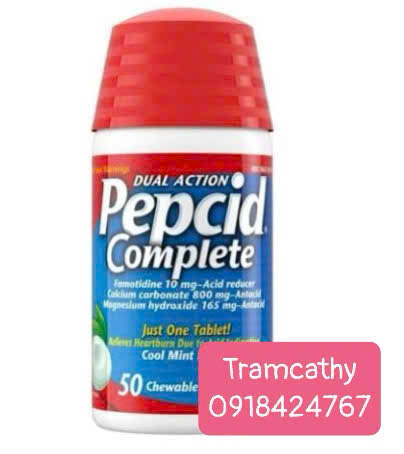 Viên ngậm giảm đau bao tử, ợ nóng Pepcid Complete 50 Chewable Tablets Mint Flavor