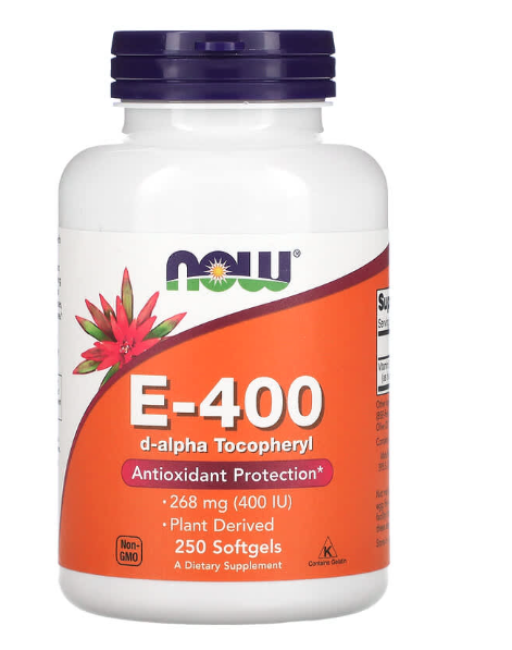 Vitamin e Now Vitamin E-400 IU D-Alpha Tocopheryl, Dry, Antioxidant Protection*,