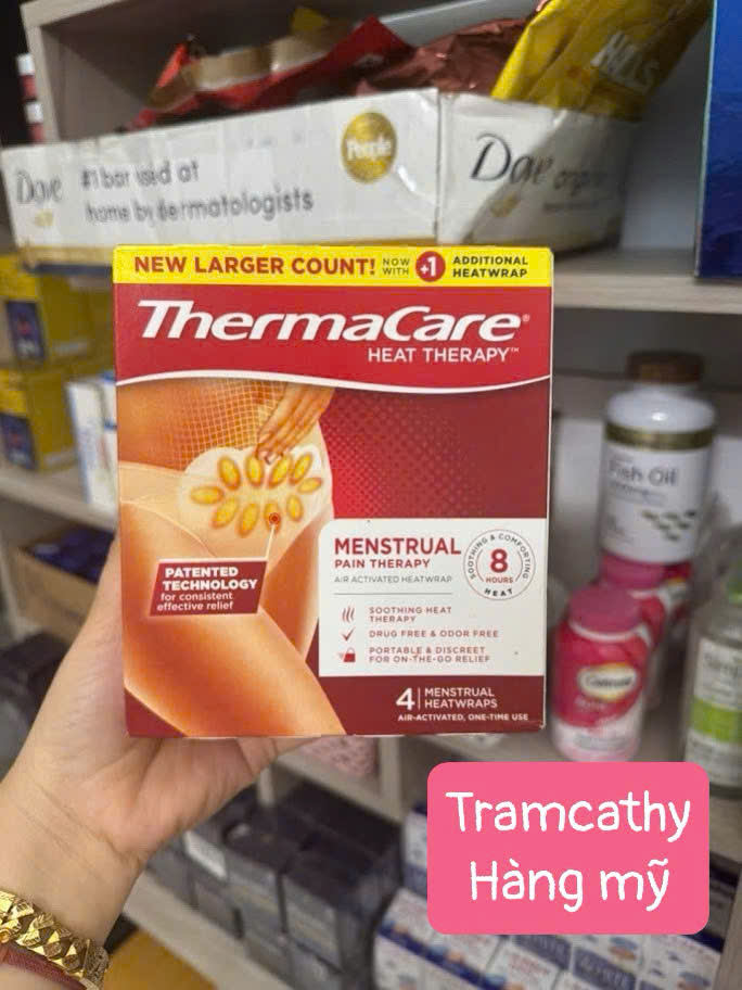4 miếng hermaCare Menstrual Pain Therapy – Miếng dán nhiệt giảm đau bụng kinh, giữ ấm liên tục đến 8