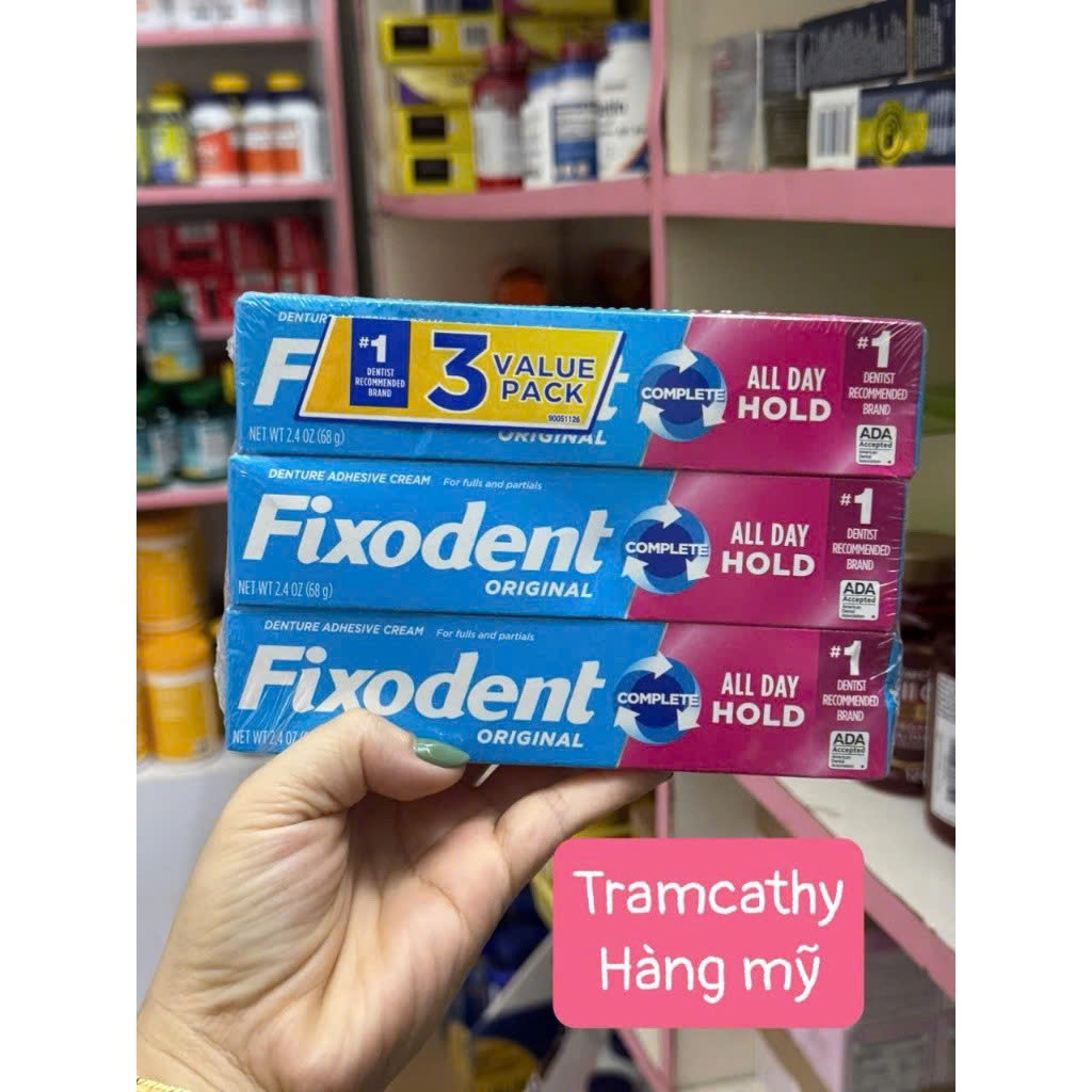 Fixodent Original Complete 68g – Kem Dán Răng Giả Giữ Chắc Suốt Cả Ngày