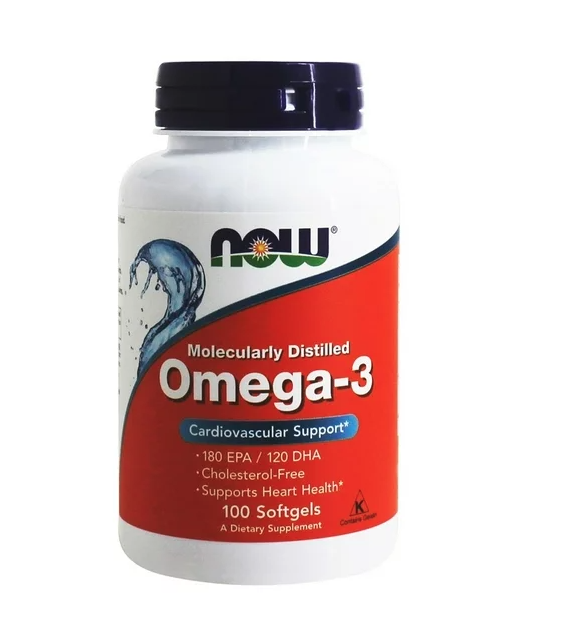 NOW Omega-3 1000mg Fish Oil, 180 EPA/ 120 DHA 100 viên