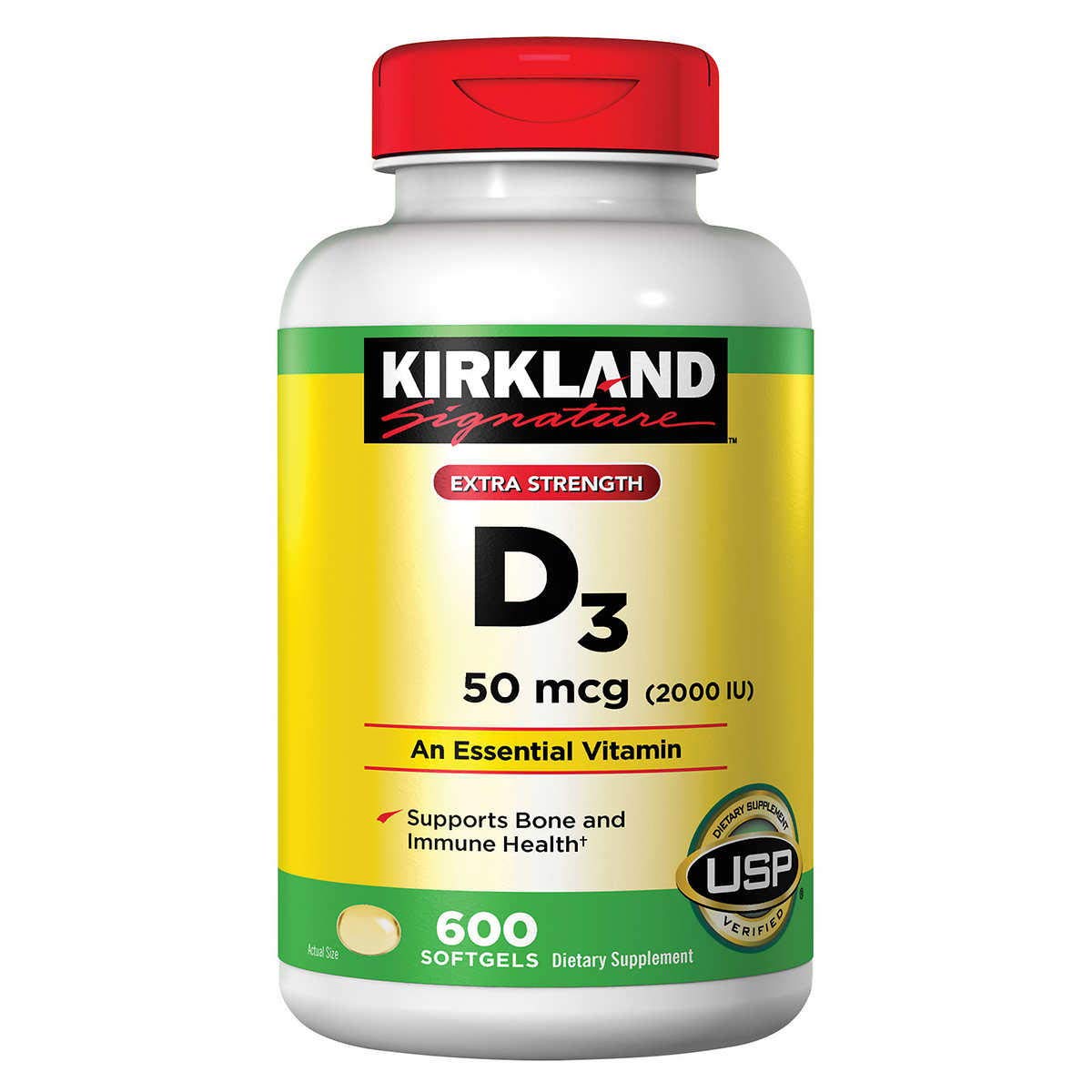 Viên vitamin D3 Kirkland 60 viên hỗ trợ sức khỏe xưong khớp