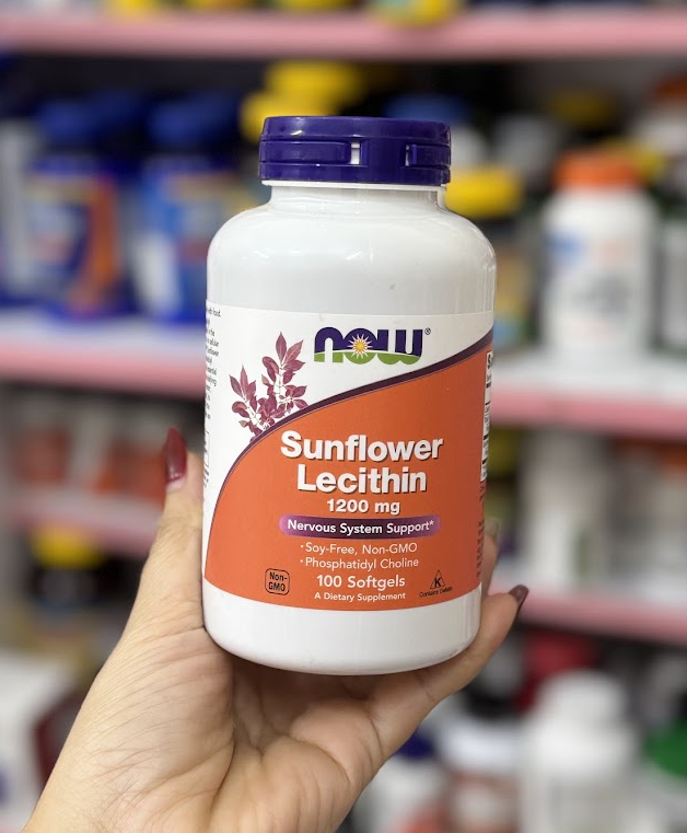 100 viên NOW Sunflower Lecithin 1200mg – Hỗ Trợ Não Bộ, Tim Mạch & Gan Khỏe Mạnh