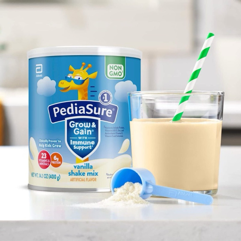 PediaSure Grow & Gain Vanilla Shake Mix 400g – Bổ sung dinh dưỡng giúp trẻ tăng cân, phát triển chiề
