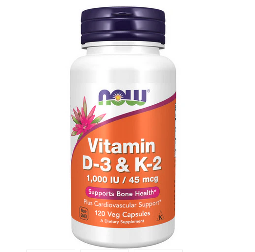 NOW Vitamin D3 & K2 1,000 IU / 45 Mcg Hỗ Trợ Xương Răng Chắc Khỏe Hộp 120 Viên