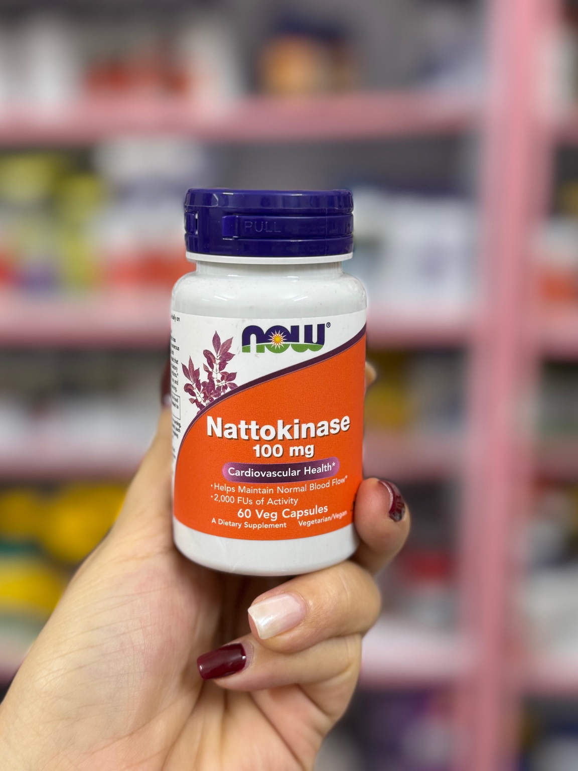 NOW Nattokinase 100mg – Hỗ trợ tuần hoàn máu và tim mạch khỏe mạnh ngăn ngừa đột quỵ