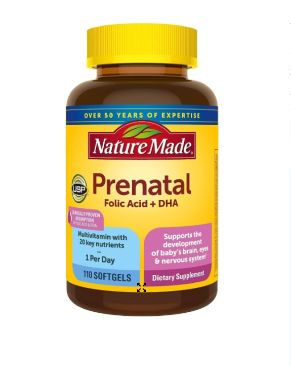 110 Viên Nature Made Bổ Sung Vitamin Mẹ Bầu Prenatal Multi DHA 200mg 150 Viên