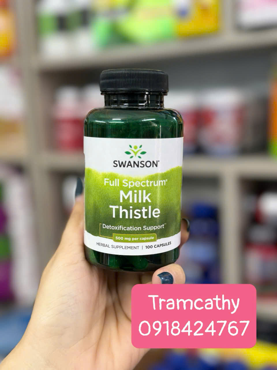 Swanson Full Spectrum Milk Thistle 500mg – Hỗ Trợ Giải Độc Gan và Tăng Cường Sức Khỏe Gan